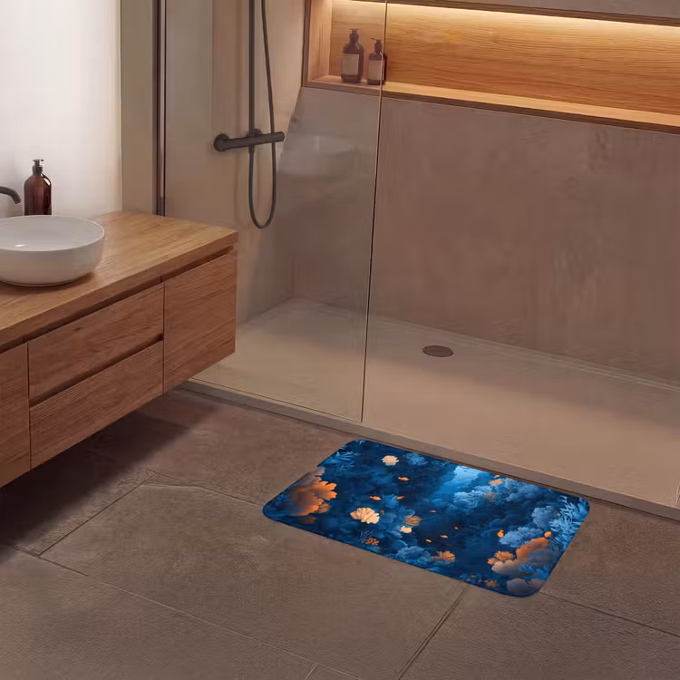 Koraalrif - Vissen - Oceaan - Blauw Badmat middel -sfeer2