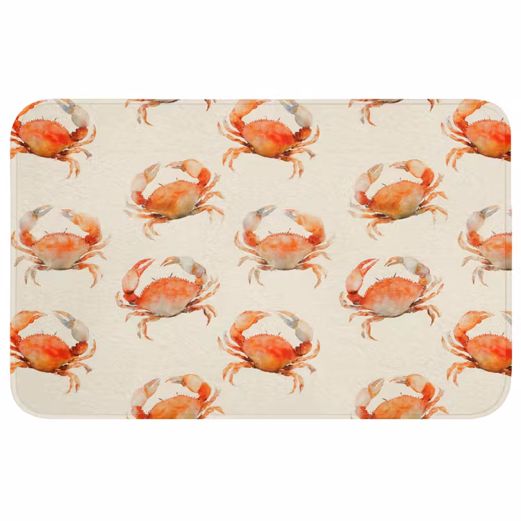 Krabben - Patroon - Oranje Badmat middel 997 -3d