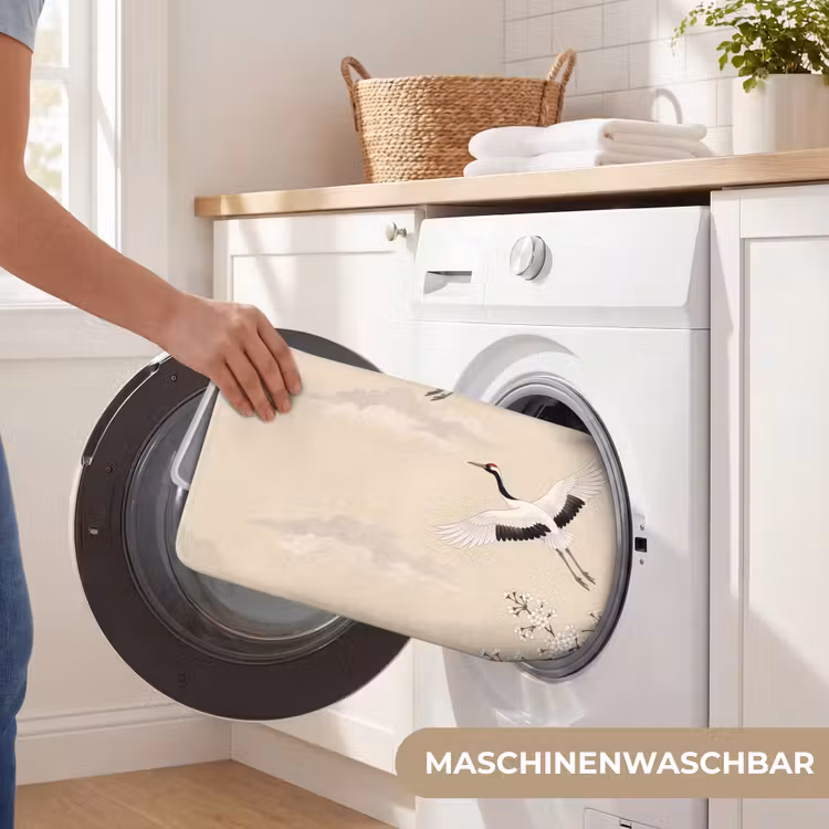 Kraanvogels - Bloesem - Beige Badmat middel -USP_WasbaarDE