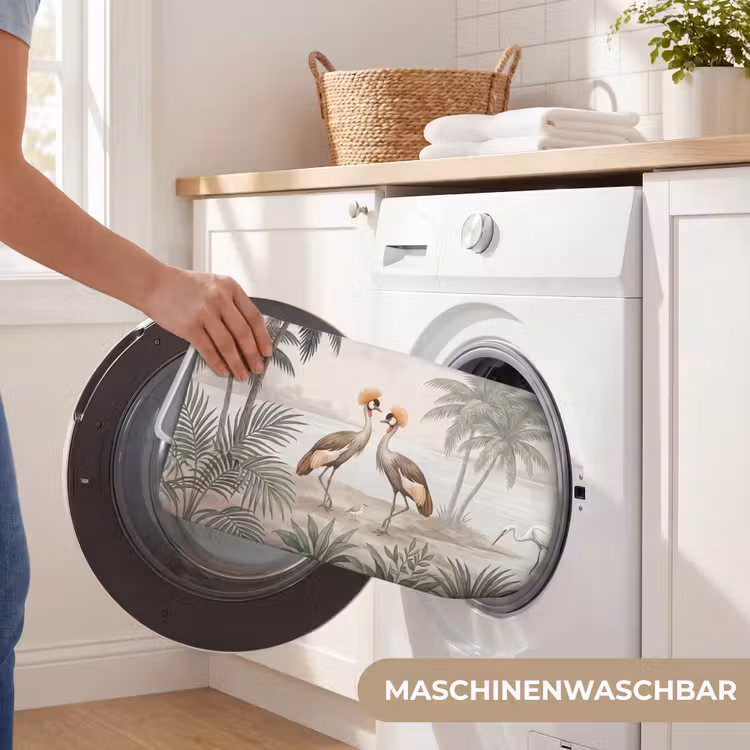 Kraanvogels - Palmbomen - Tropisch Badmat middel -USP_WasbaarDE