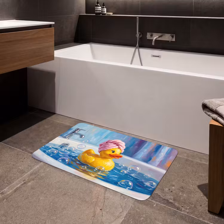 Creatief - Badeend - Kleurrijk Badmat middel -sfeer3