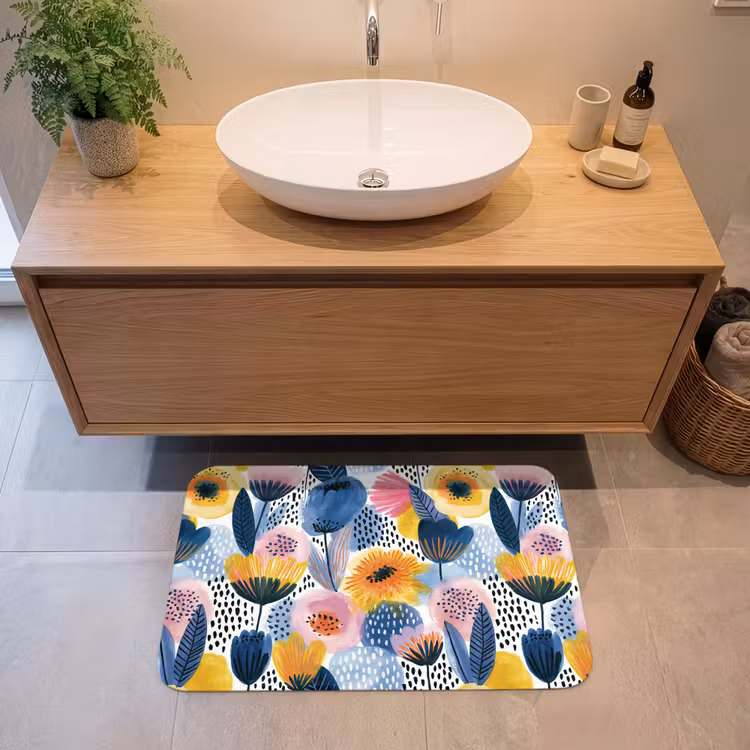 Creatief - Patroon - Kleurrijk Badmat middel 997 -sfeer1