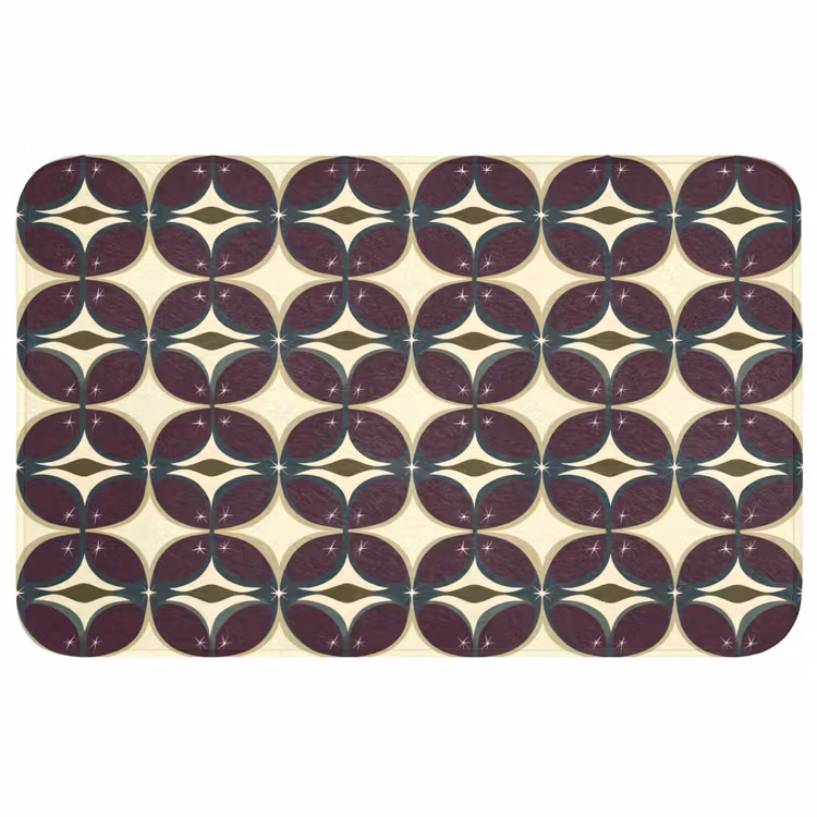 Cirkel - Retro - Kleurrijk Badmat middel 997 -3d