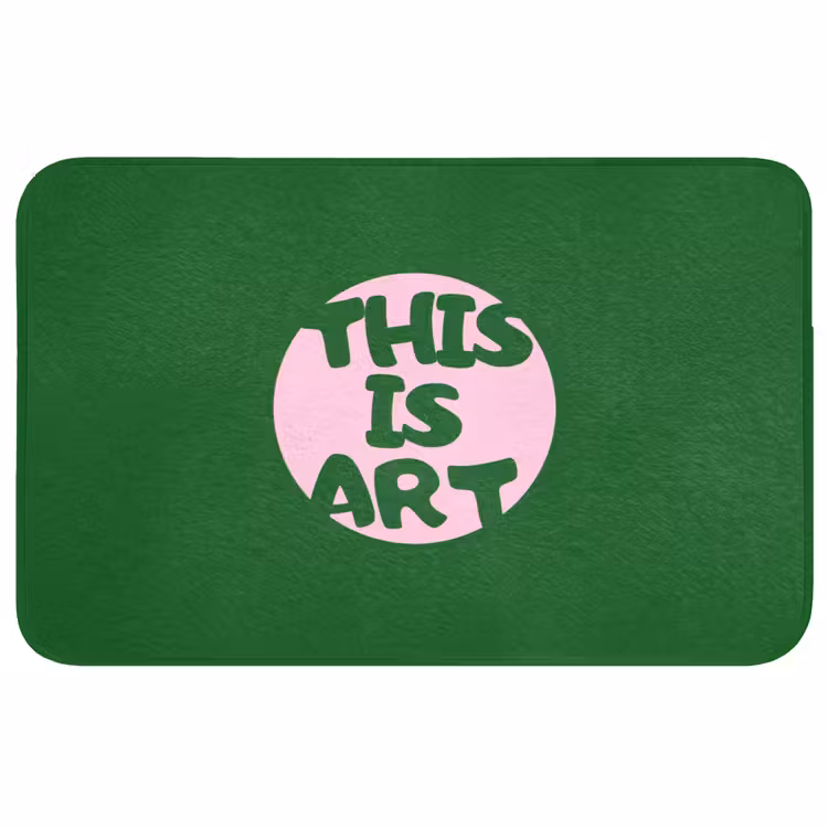Cirkel - Roze - Tekst - Art Badmat middel -3d