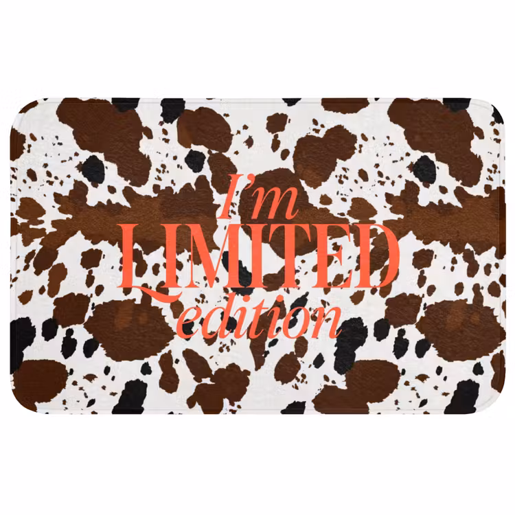 Koeienprint - Limited edition - Rood Badmat middel -3d