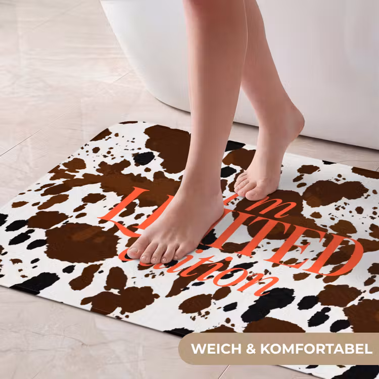 Koeienprint - Limited edition - Rood Badmat middel -USP_ZachtDE