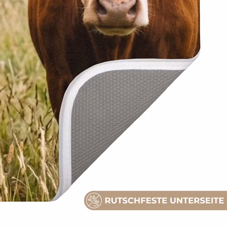 Koeien - Portret - Weide - Boerderij - Nieuwsgierig Badmat middel -USP_AntislipDE