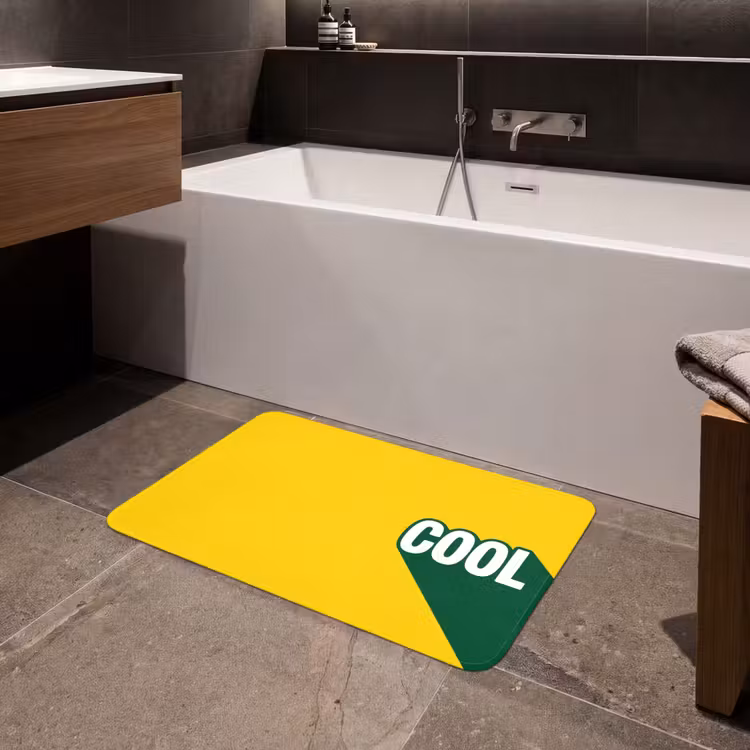 Cool - Geel - Groen Badmat middel -sfeer3