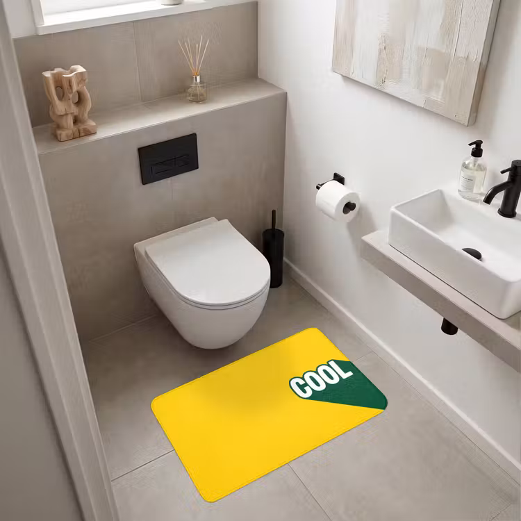 Cool - Geel - Groen Badmat middel -sfeer4