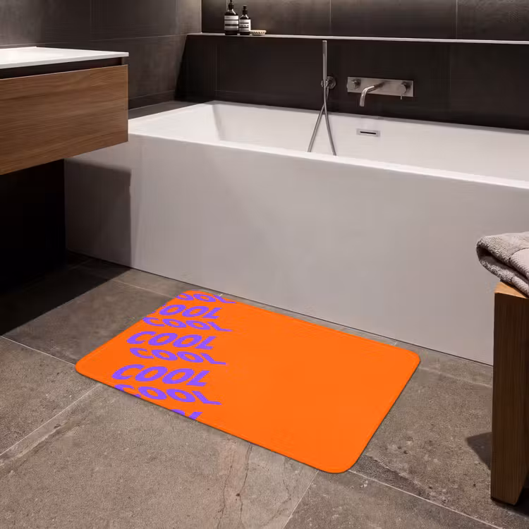 Cool - Paars - Oranje Badmat middel -sfeer3