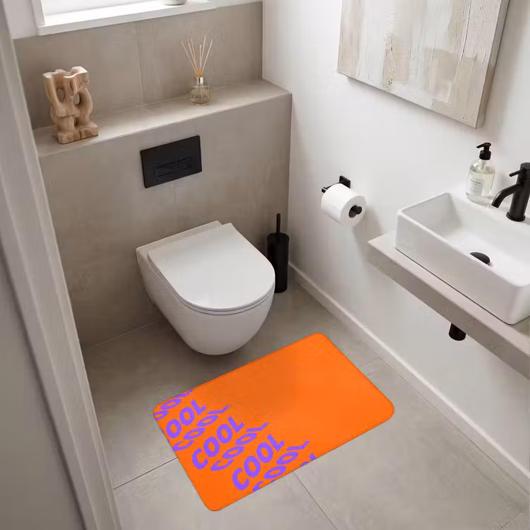 Cool - Paars - Oranje Badmat middel -sfeer4