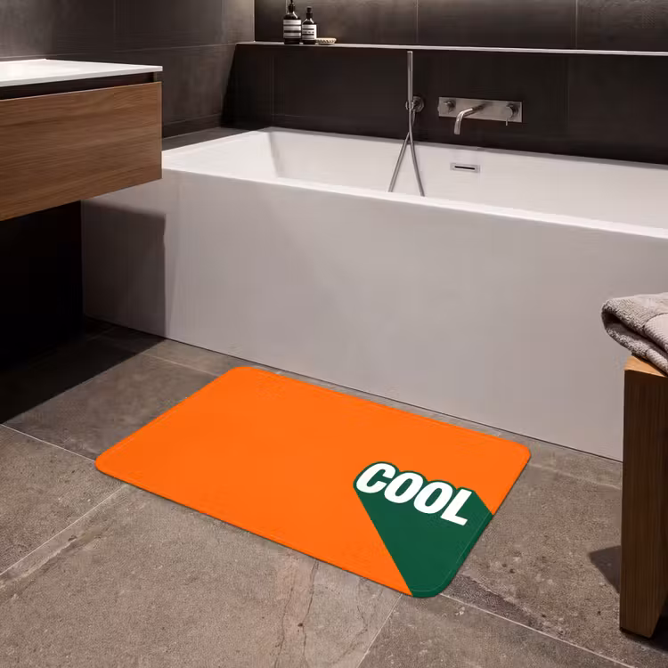 Cool - Oranje - Groen Badmat middel -sfeer3