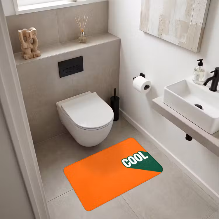Cool - Oranje - Groen Badmat middel -sfeer4