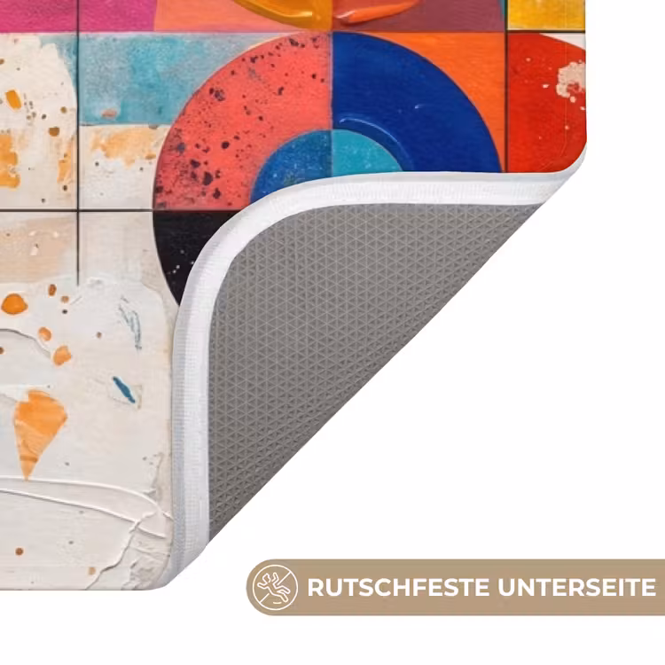 Kunst - Geometrisch - Abstract - Kleurrijk Badmat middel -USP_AntislipDE