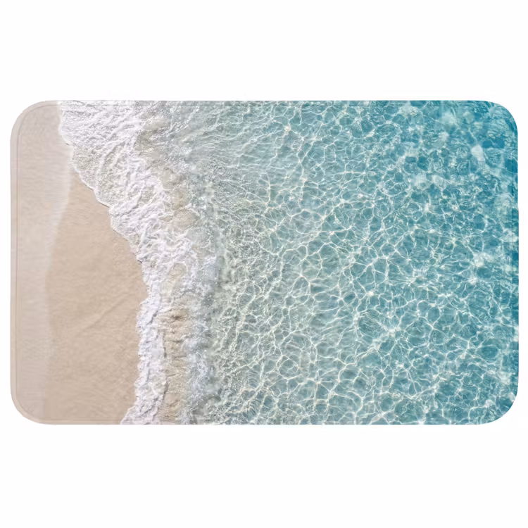 Kust - Zand - Blauw Badmat middel -3d