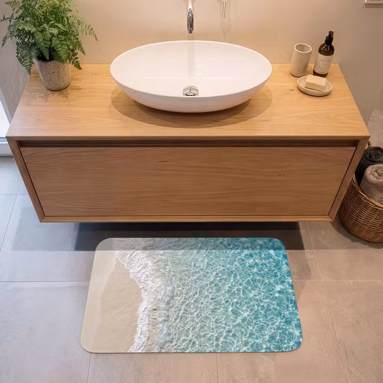 Kust - Zand - Blauw Badmat middel -sfeer1