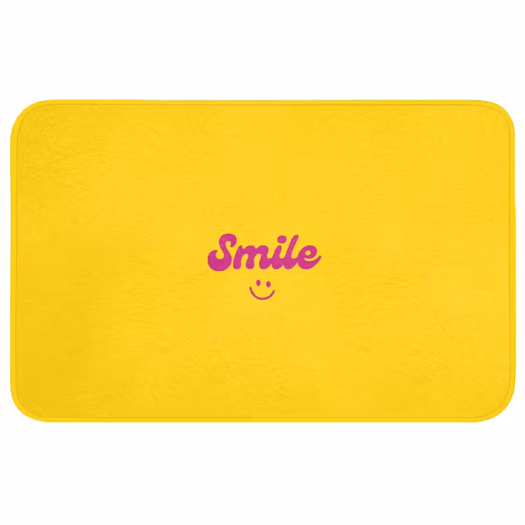 Smile - Geel - Roze Badmat middel -3d
