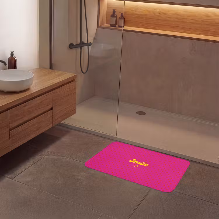 Smile - Stippen - Roze Badmat middel -sfeer2