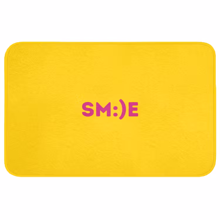 Smile - Roze - Geel Badmat middel -3d