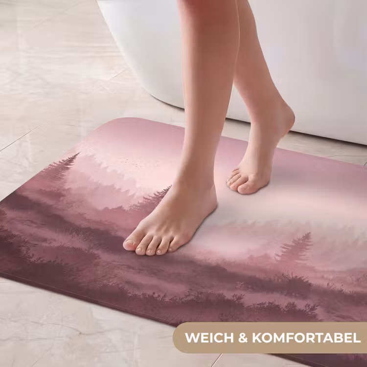 Landschap - Mistig - Roze Badmat middel -USP_ZachtDE