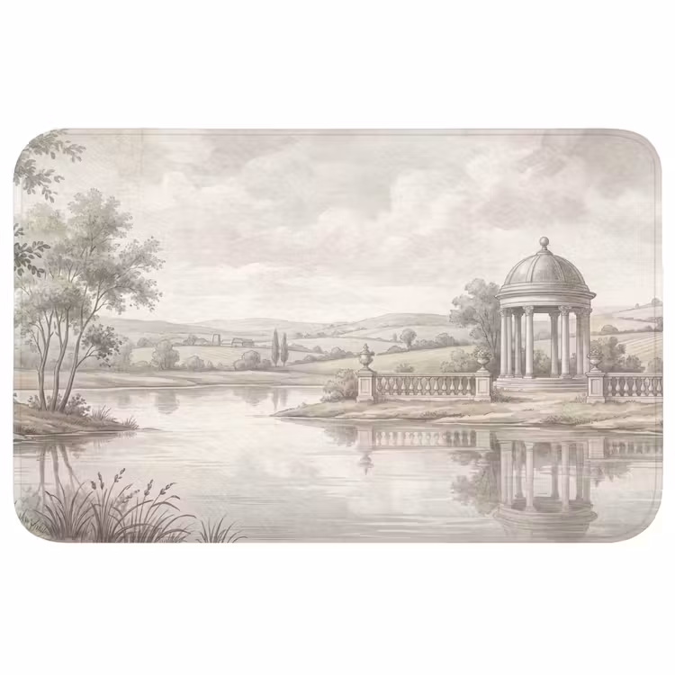 Landschap - Water - Natuur - Sepia Badmat middel -3d