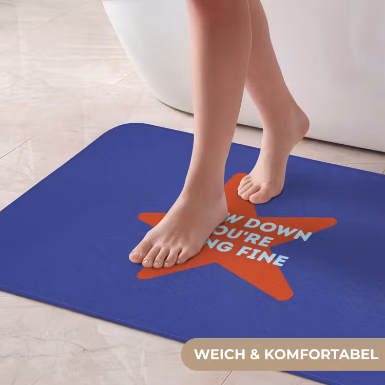 Slow down you're doing fine - Ster - Blauw Badmat middel -USP_ZachtDE