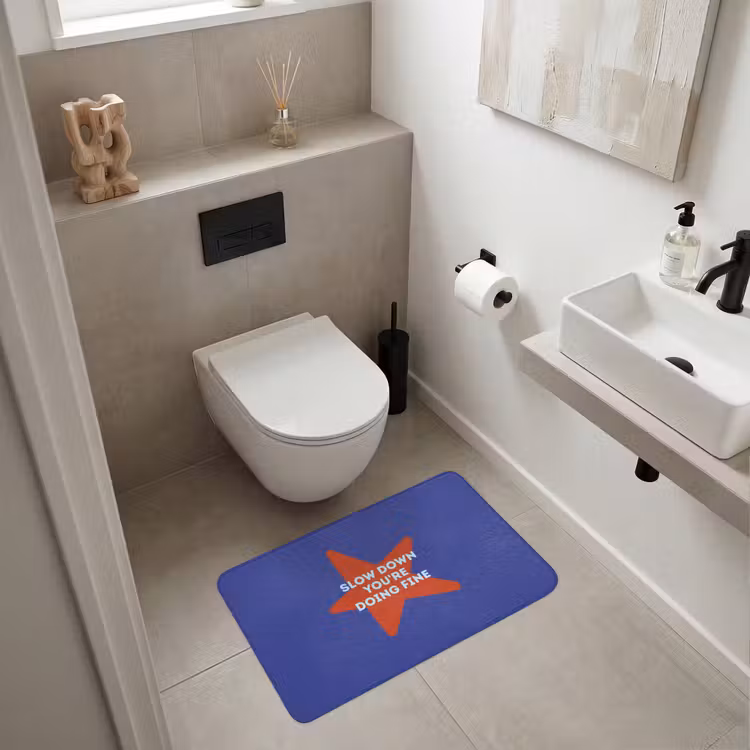 Slow down you're doing fine - Ster - Blauw Badmat middel -sfeer4