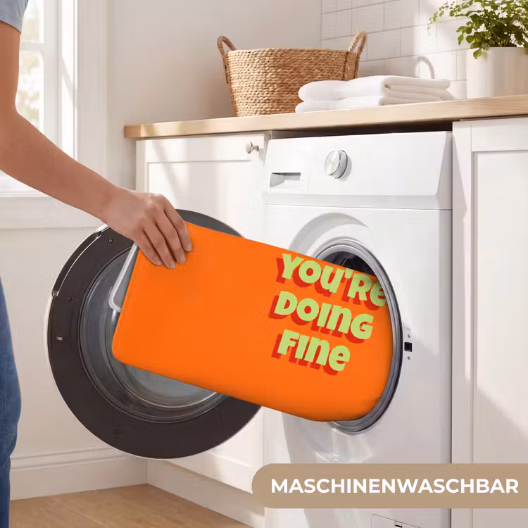 Slow down you're doing fine - Oranje - Simple Badmat middel -USP_WasbaarDE