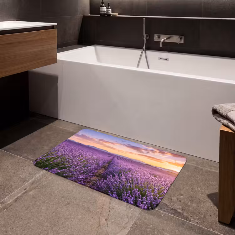 Lavendel - Veld - Natuur - Paars Badmat middel -sfeer3