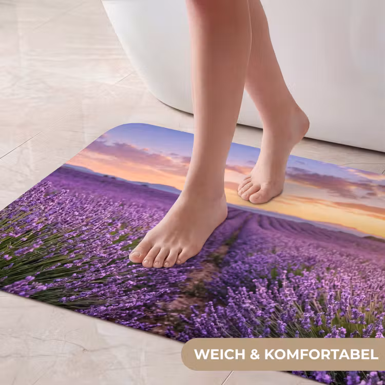 Lavendel - Veld - Natuur - Paars Badmat middel -USP_ZachtDE