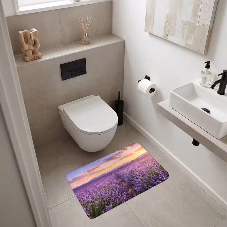 Lavendel - Veld - Natuur - Paars Badmat middel -sfeer4