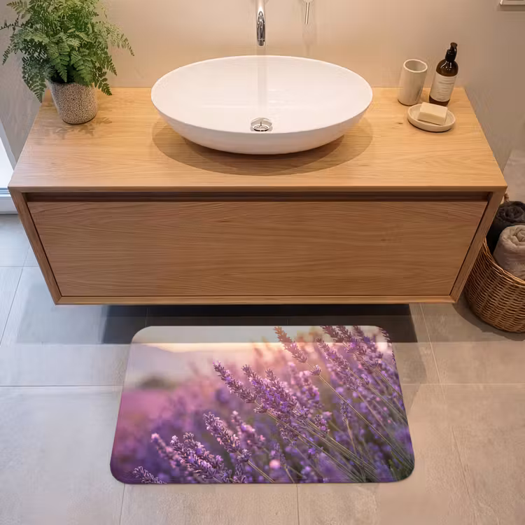 Lavendel - Paars - Zonlicht Badmat middel -sfeer1