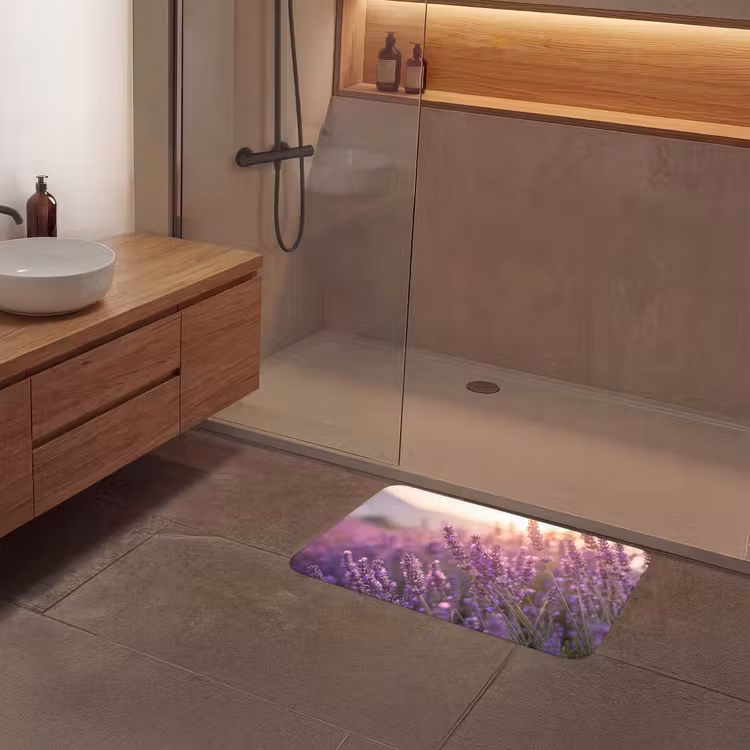Lavendel - Paars - Zonlicht Badmat middel -sfeer2