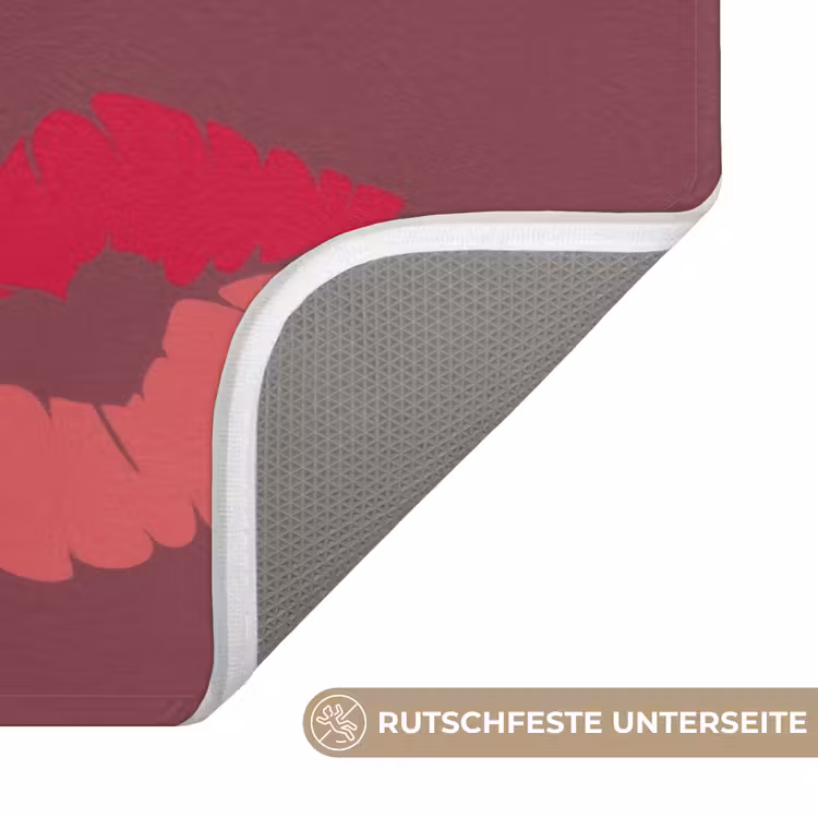 Kiss my ass - Lip - Bordeaux Badmat middel -USP_AntislipDE