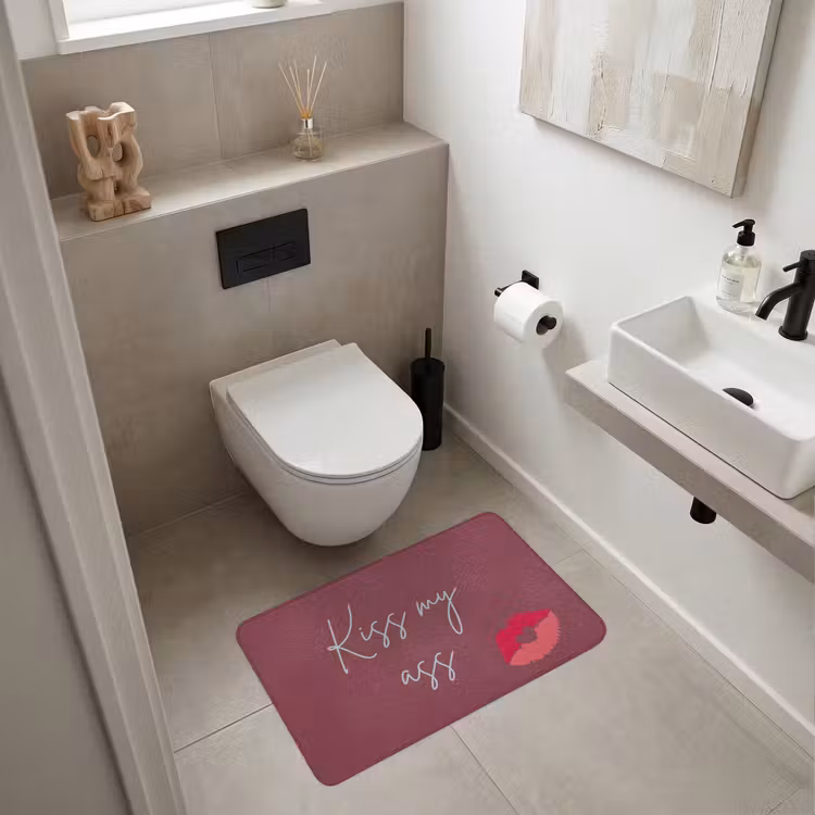 Kiss my ass - Lip - Bordeaux Badmat middel -sfeer4