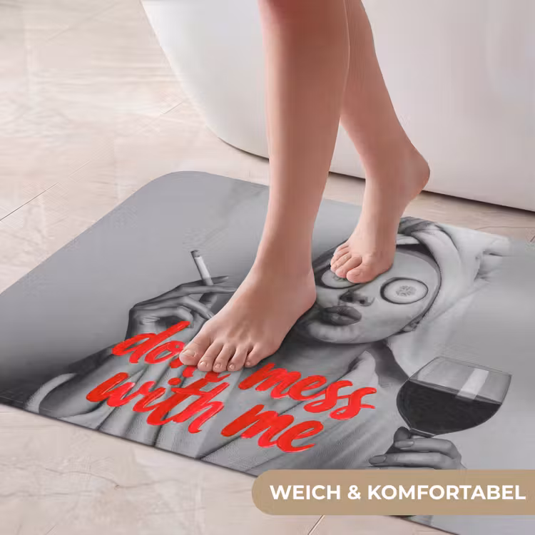 Don't mess with me - Wijn - Vrouw - Sigaret Badmat middel -USP_ZachtDE