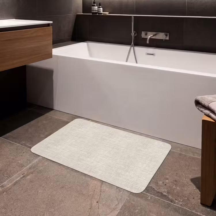 Linnen - Textuur - Beige Badmat middel 997 -sfeer3