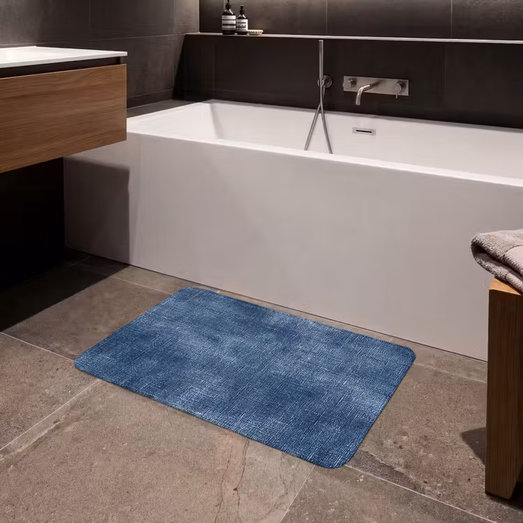 Linnen - Textuur - Patroon - Denim - Rustiek Badmat middel 997 -sfeer3