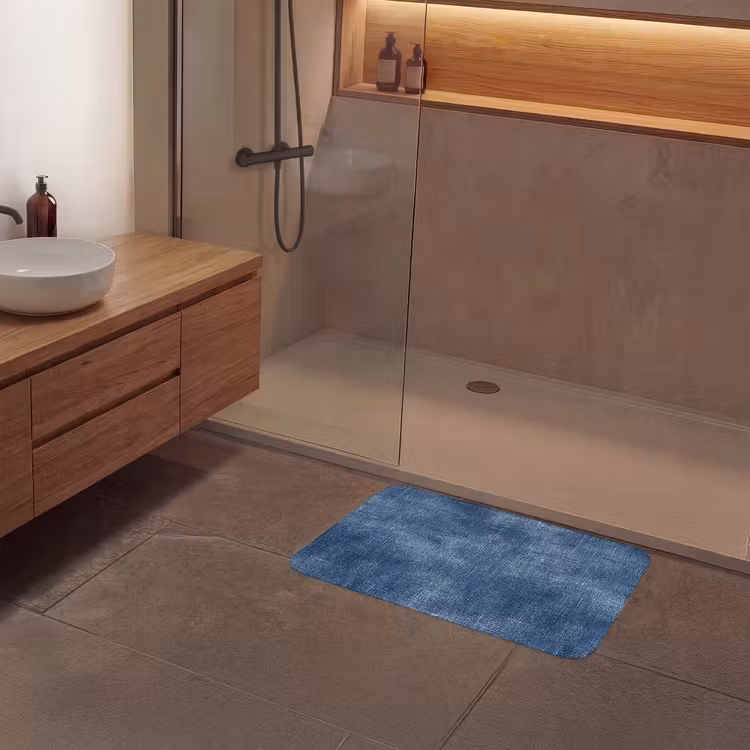 Linnen - Textuur - Patroon - Denim - Rustiek Badmat middel 997 -sfeer2