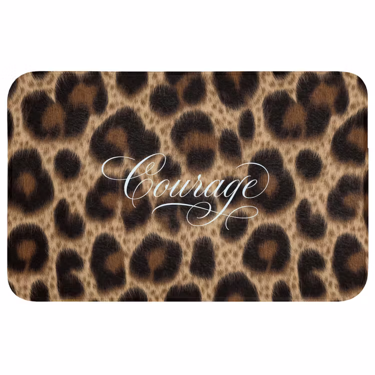 Luipaardprint - Bruin - Courage - Sierlijk Badmat middel -3d