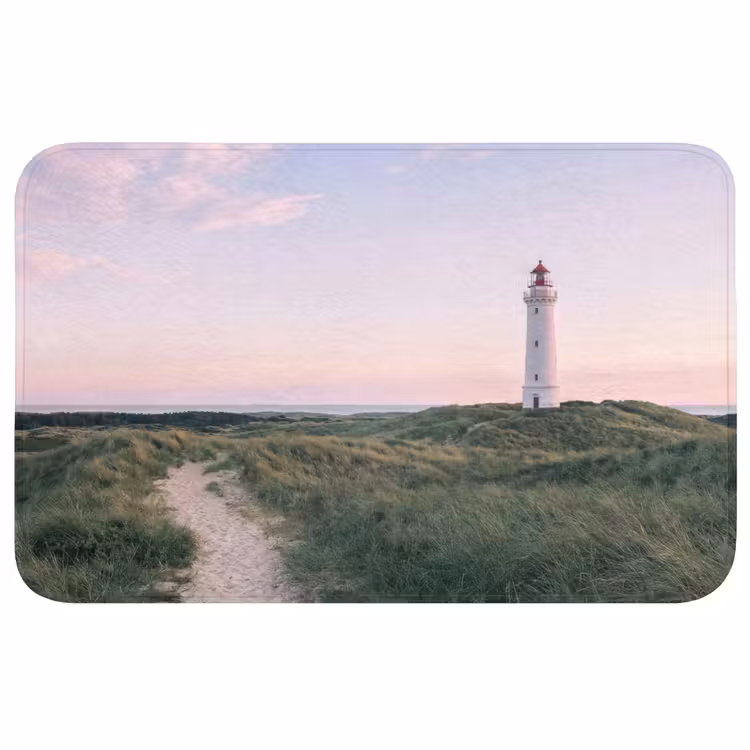 Vuurtoren - Duinlandschap - Zee Badmat middel -3d