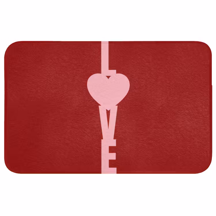 Love - Hart - Rood Badmat middel -3d