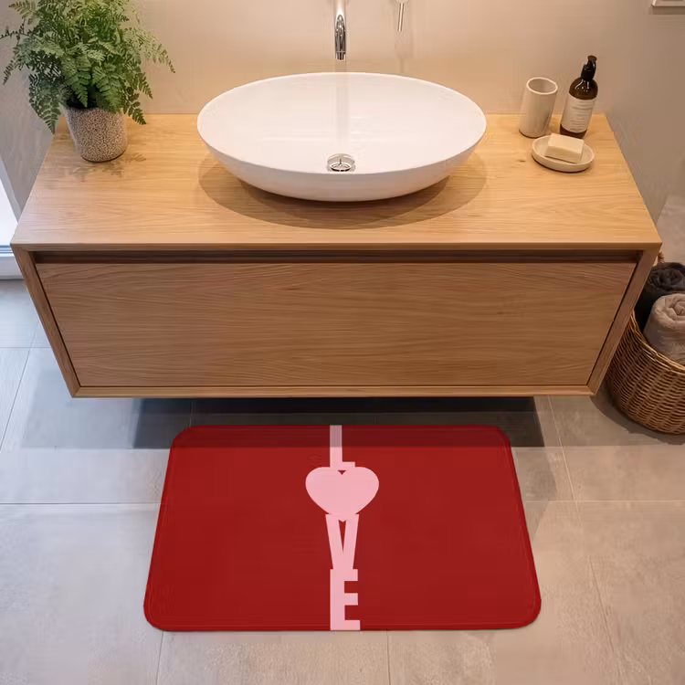 Love - Hart - Rood Badmat middel -sfeer1