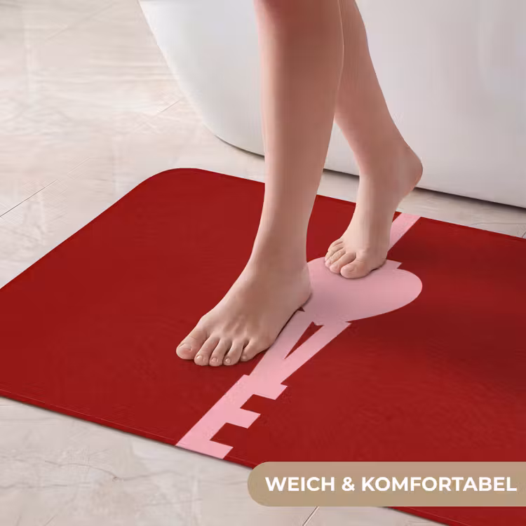 Love - Hart - Rood Badmat middel -USP_ZachtDE