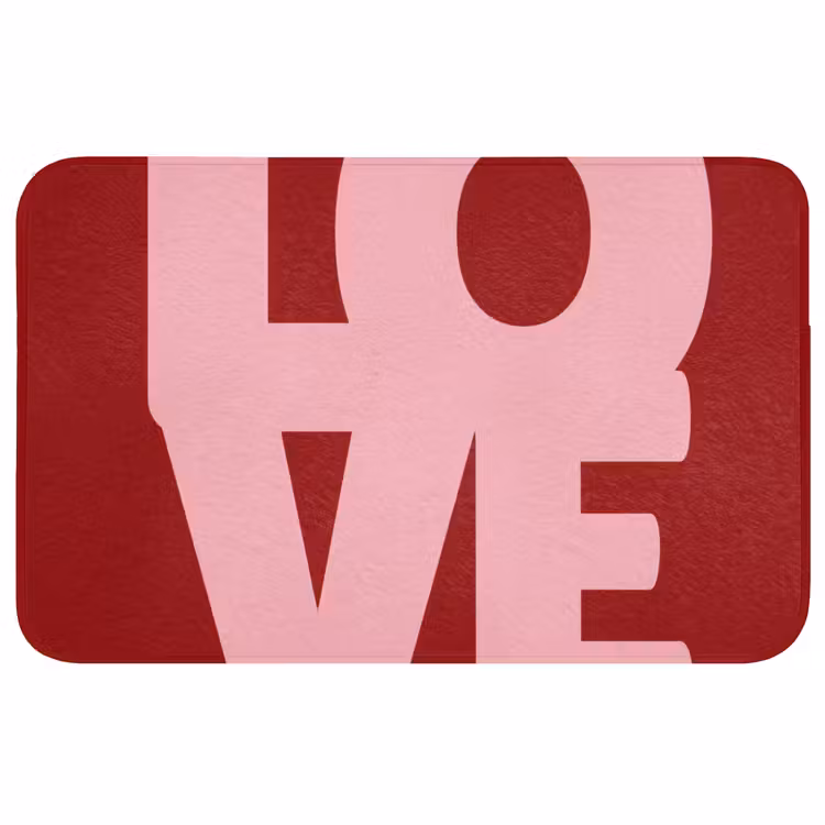 Love - Rood - Blokletters Badmat middel -3d