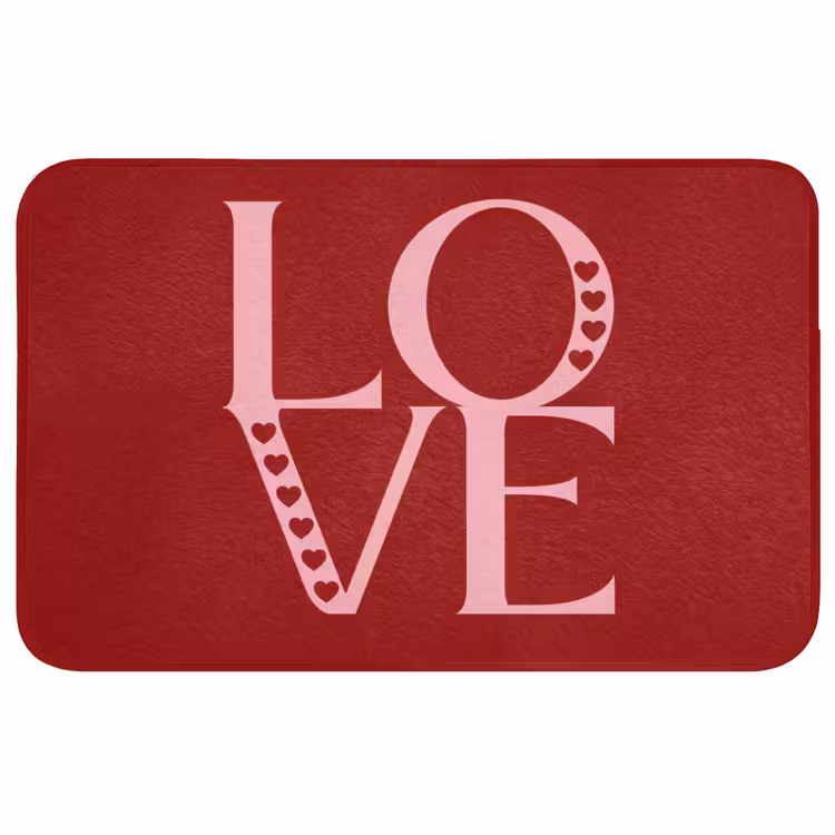 Love - Rood - Hatjes Badmat middel -3d