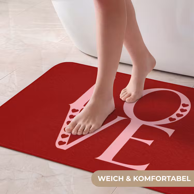 Love - Rood - Hatjes Badmat middel -USP_ZachtDE