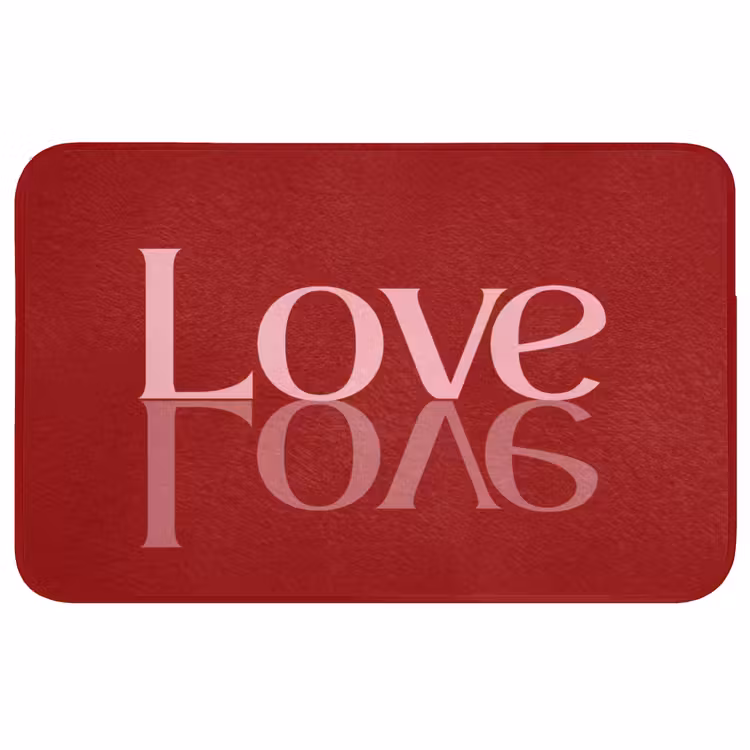 Love - Spiegeling - Rood Badmat middel -3d