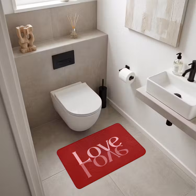 Love - Spiegeling - Rood Badmat middel -sfeer4