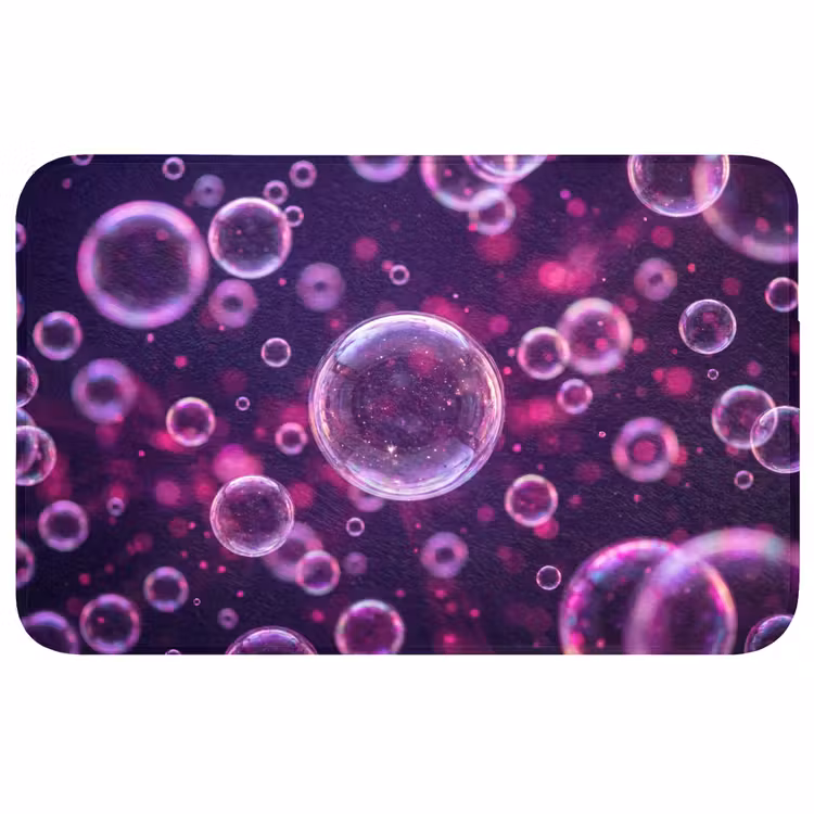 Paars - Bubbels - Schuim Badmat middel -3d